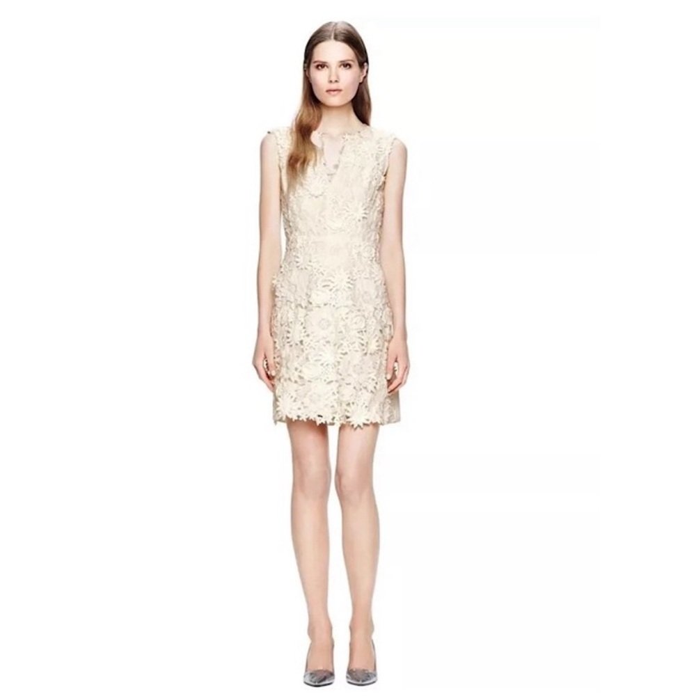 Tory Burch White Floral Embroidered Dress